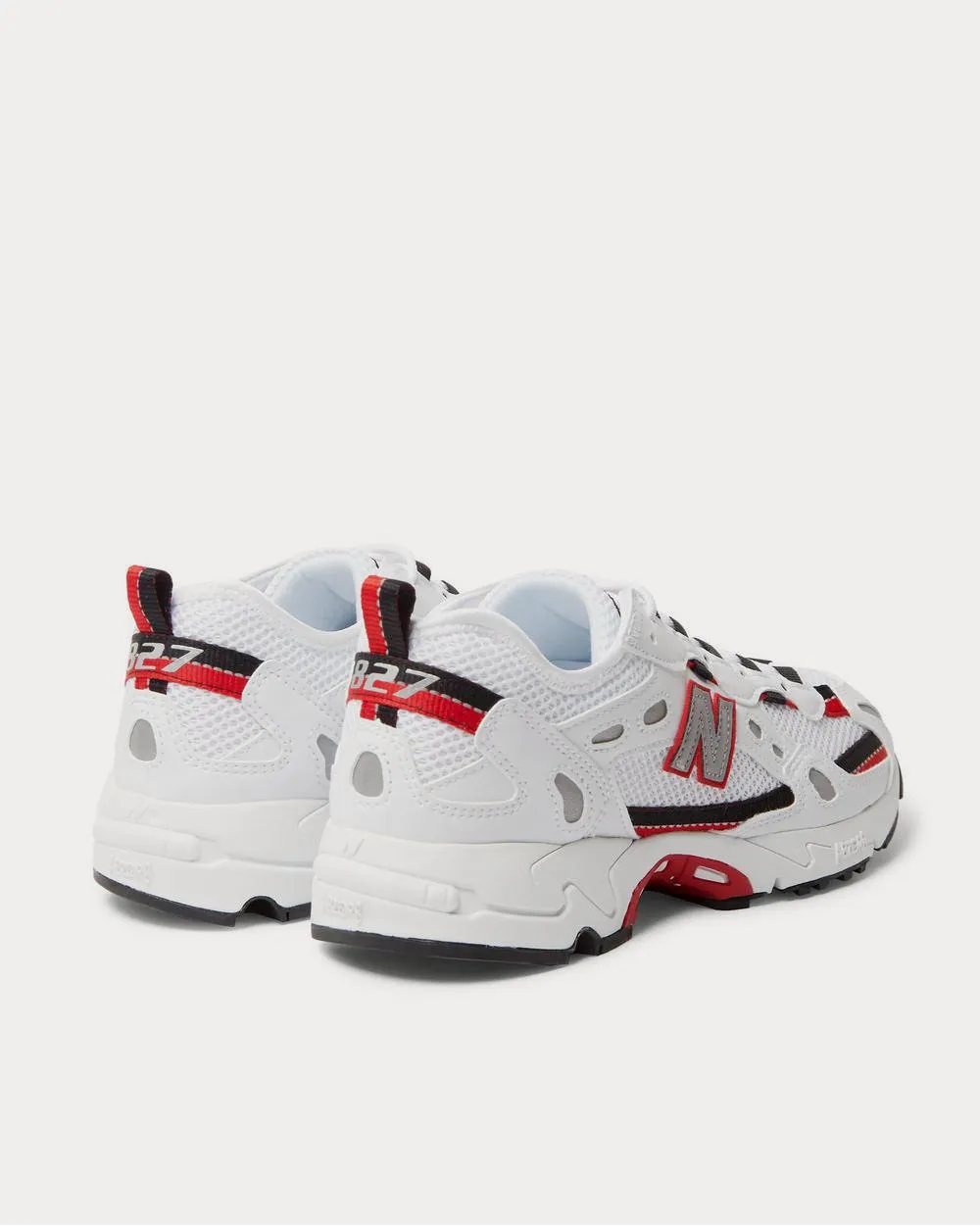 827 Webbing-Trimmed Faux Leather and Mesh  White low top sneakers