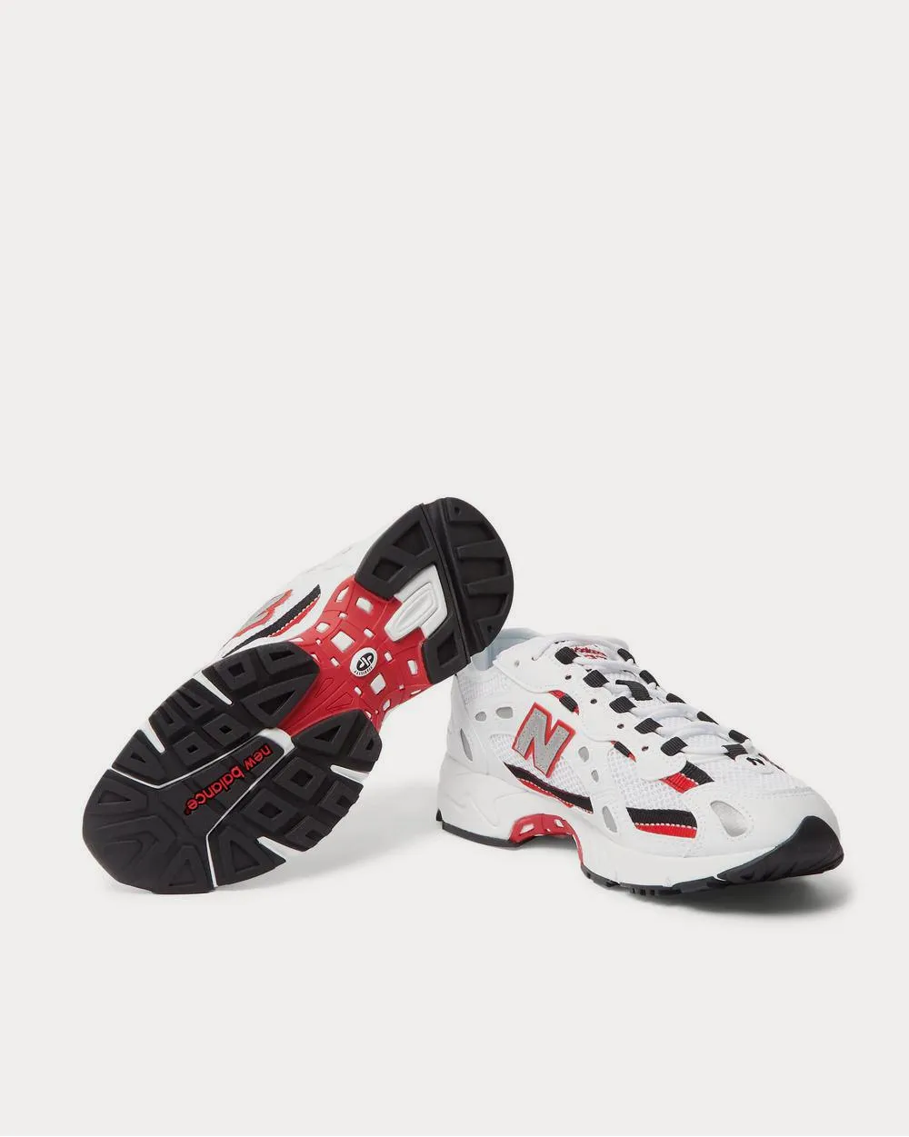 827 Webbing-Trimmed Faux Leather and Mesh  White low top sneakers