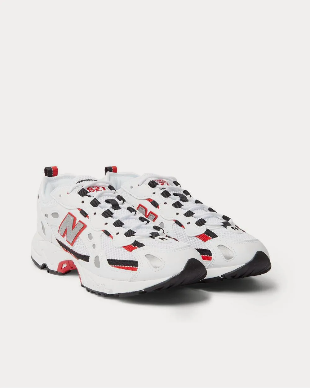 827 Webbing-Trimmed Faux Leather and Mesh  White low top sneakers