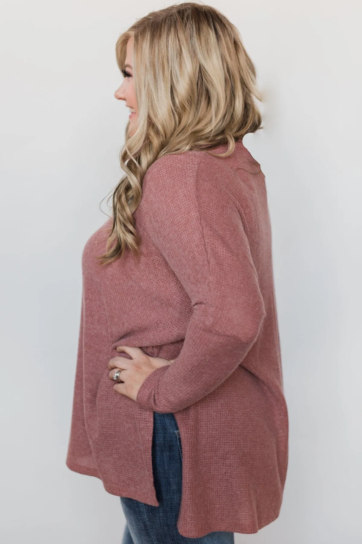 All I Want is You Thermal Turtleneck Sweater - Brick