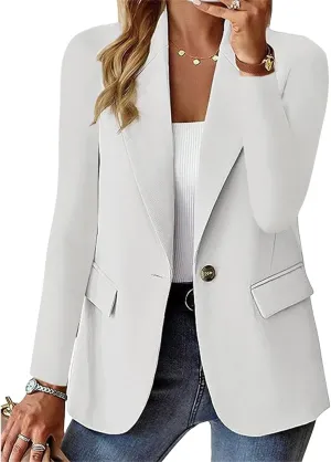 Blazers for Women 2025 Trendy Button Down Long Sleeve Jackets Casual Open Front Blazer Business Work Office Blazers