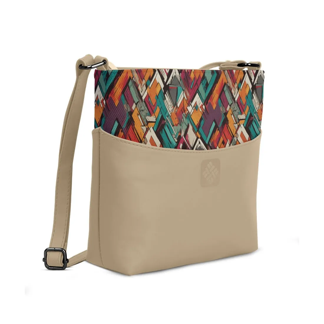 Chic Essentials Crossbody Abstract Cityscape