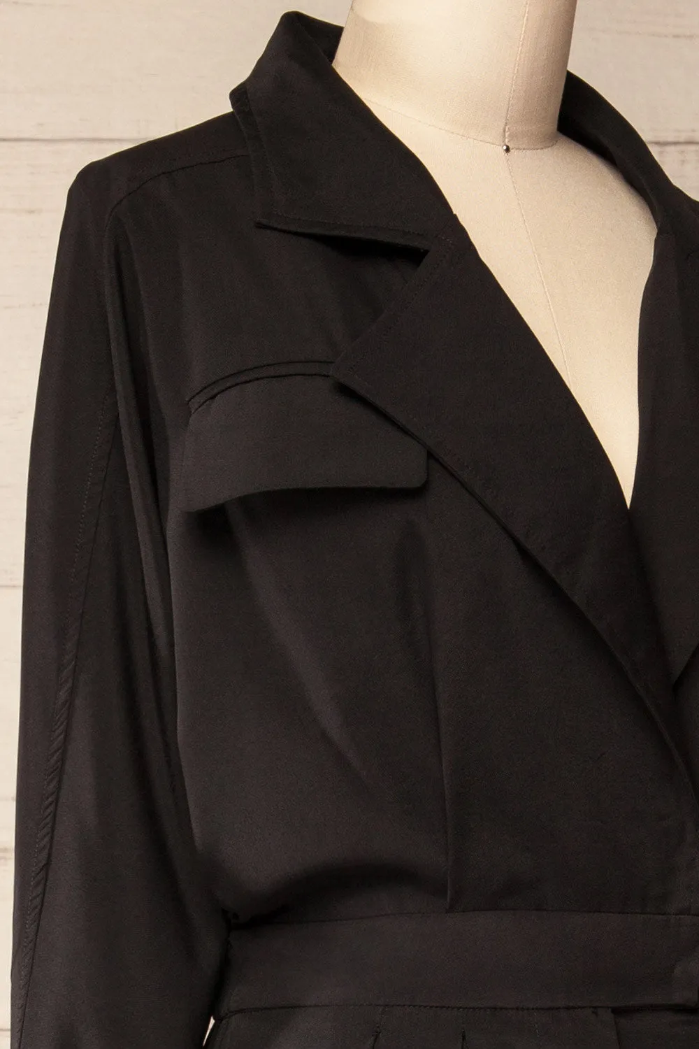 Cracovie Black | Utility Jumpsuit w/ Long Sleeves