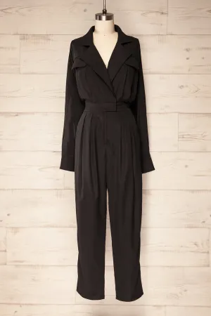Cracovie Black | Utility Jumpsuit w/ Long Sleeves