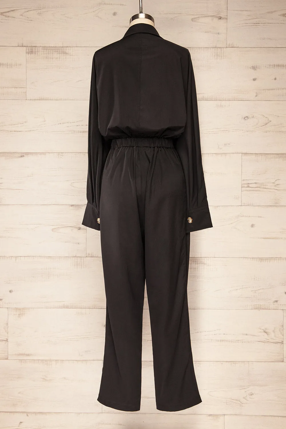 Cracovie Black | Utility Jumpsuit w/ Long Sleeves