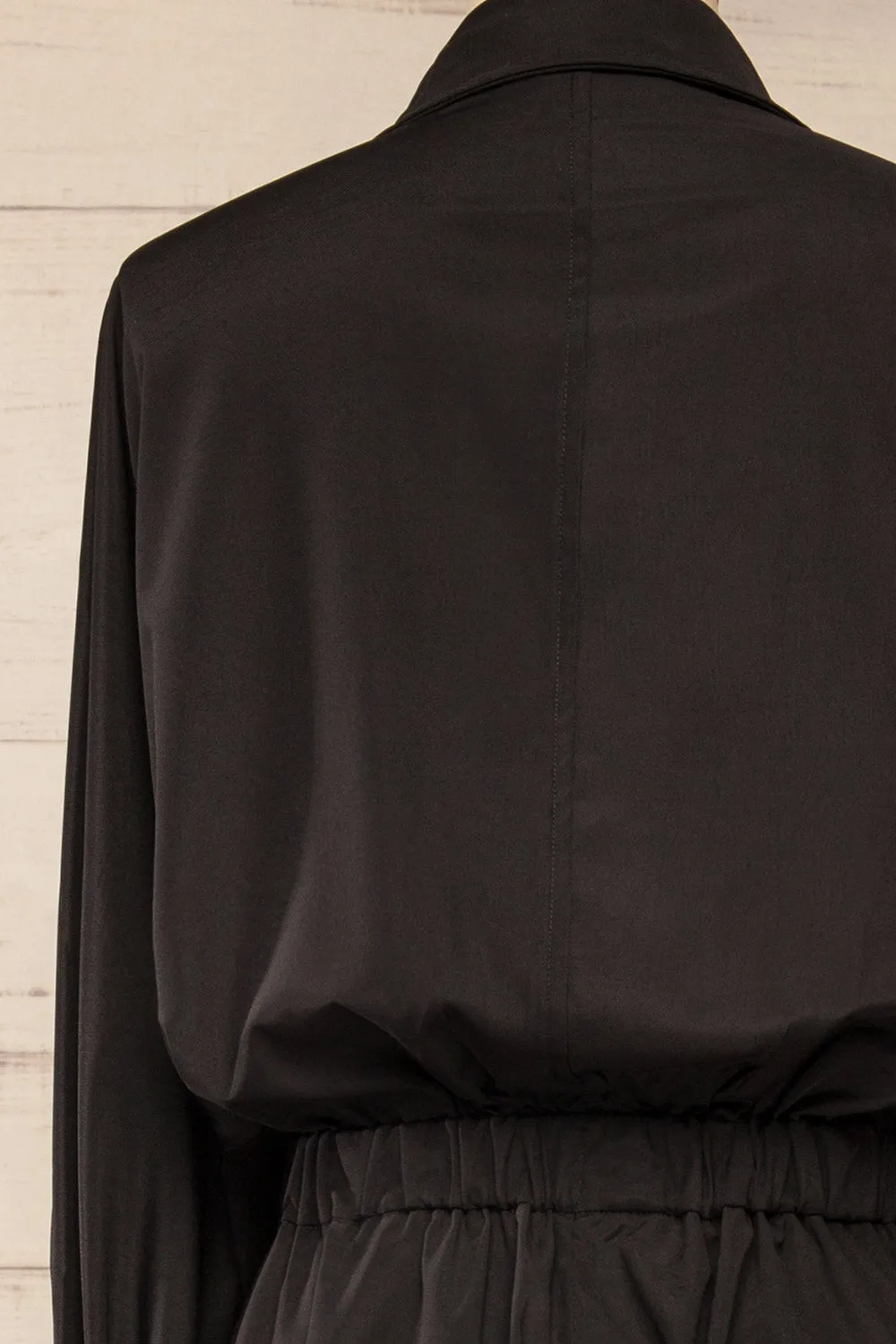 Cracovie Black | Utility Jumpsuit w/ Long Sleeves