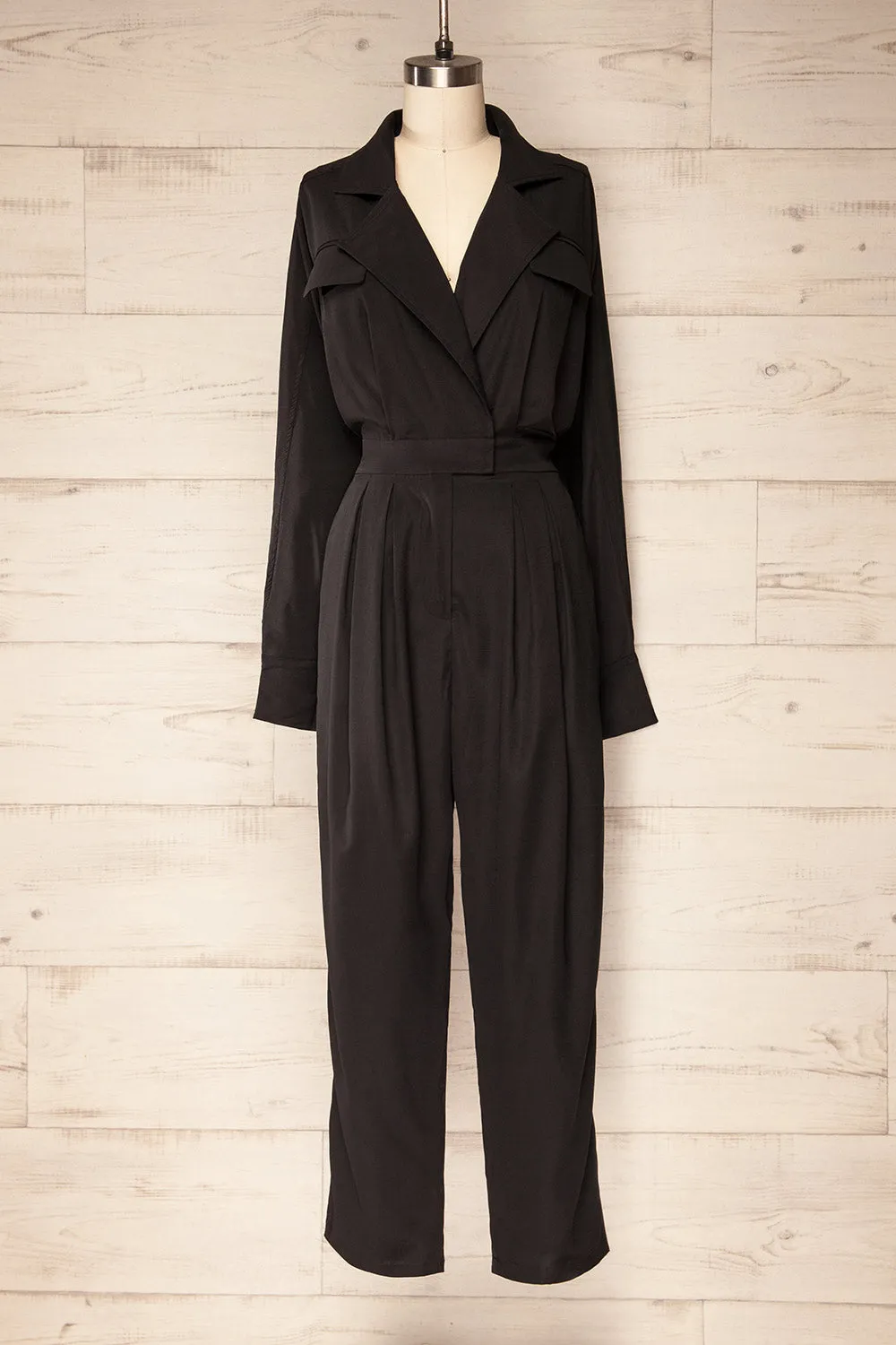 Cracovie Black | Utility Jumpsuit w/ Long Sleeves