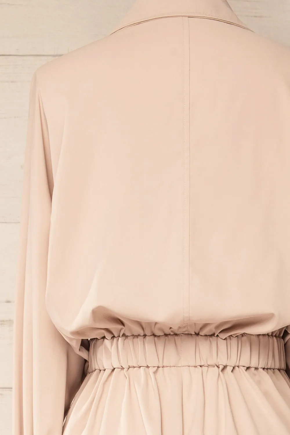 Cracovie Taupe | Utility Jumpsuit w/ Long Sleeves