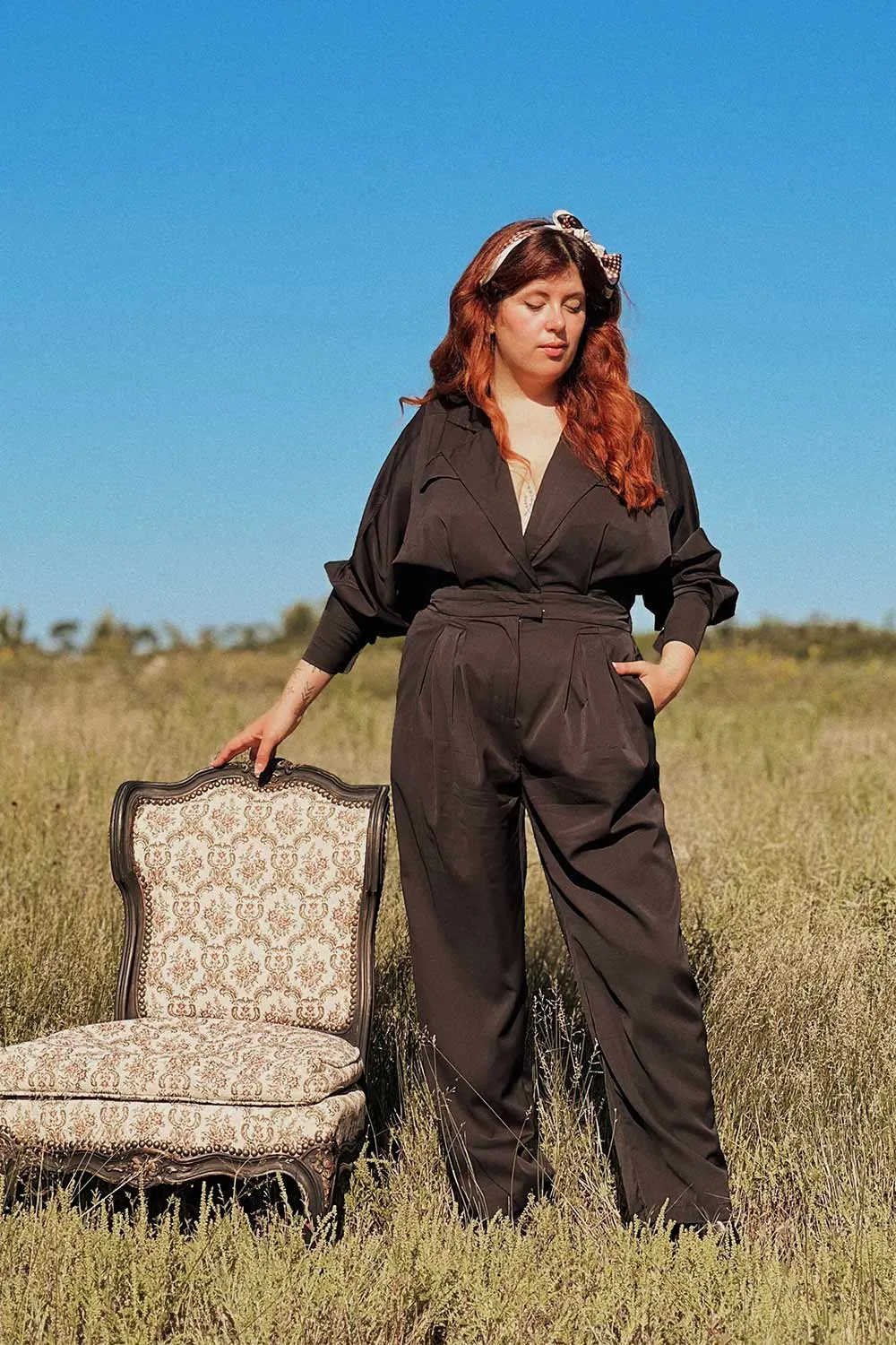 Cracovie Taupe | Utility Jumpsuit w/ Long Sleeves