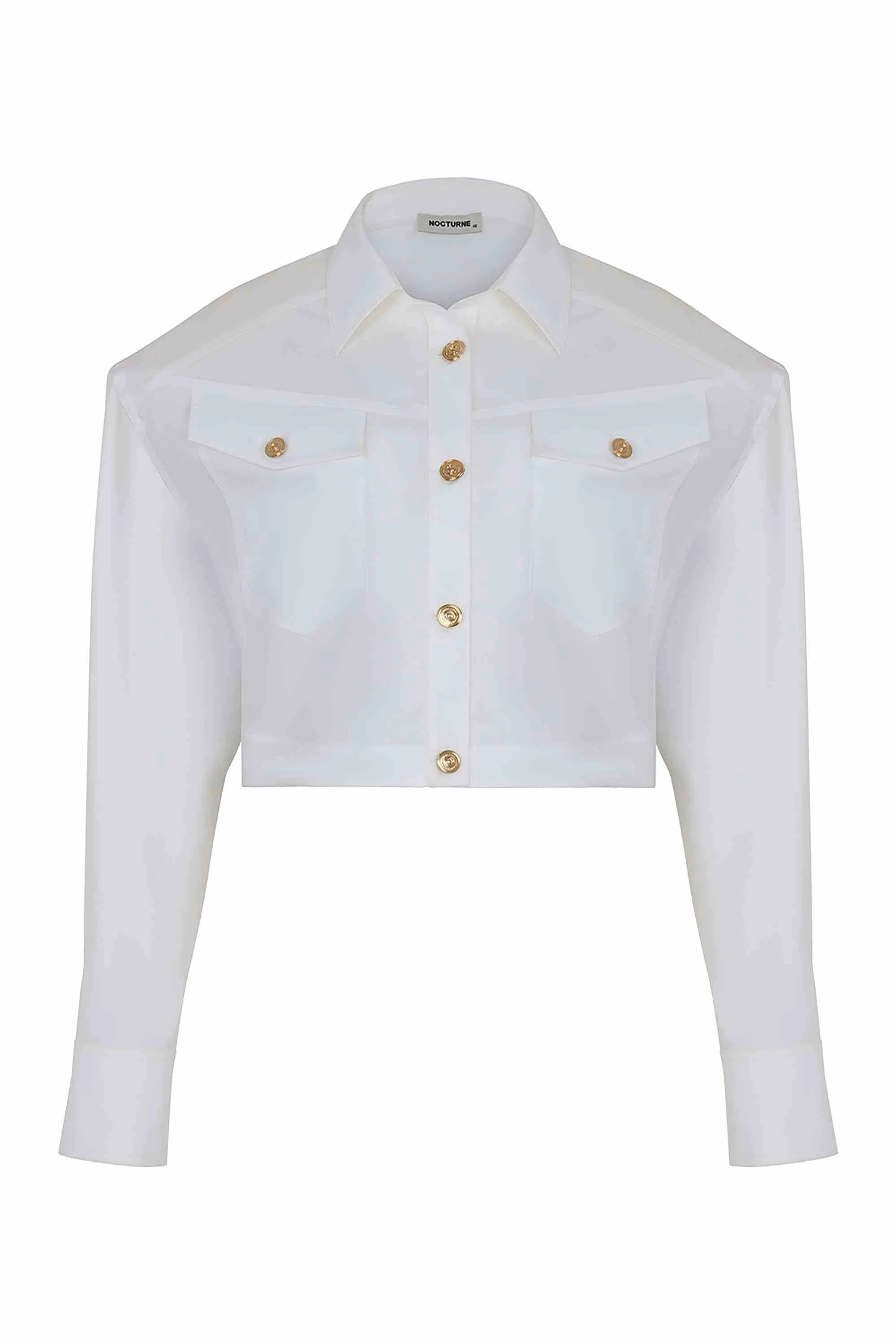 Cropped Shirt With Shoulder Pads (Final Sale)