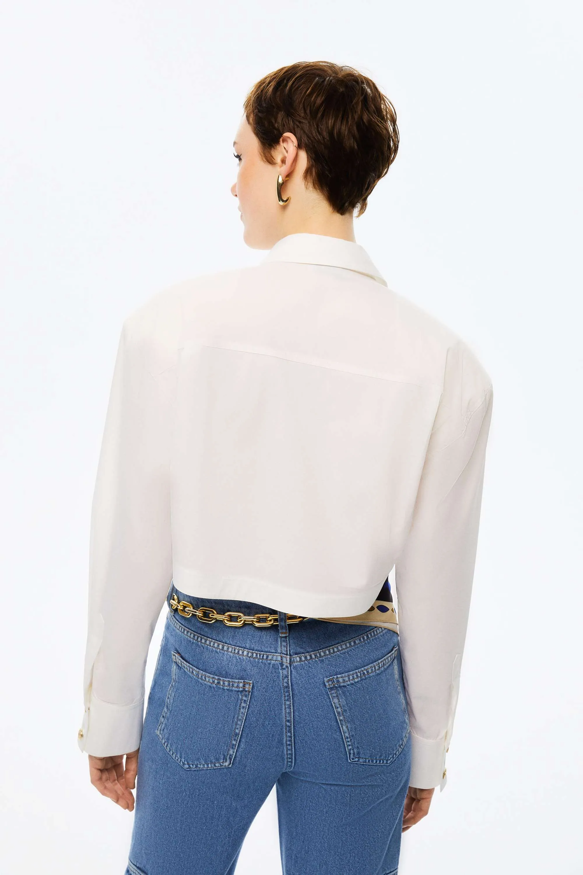 Cropped Shirt With Shoulder Pads (Final Sale)