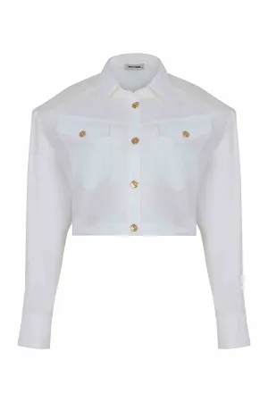Cropped Shirt With Shoulder Pads (Final Sale)