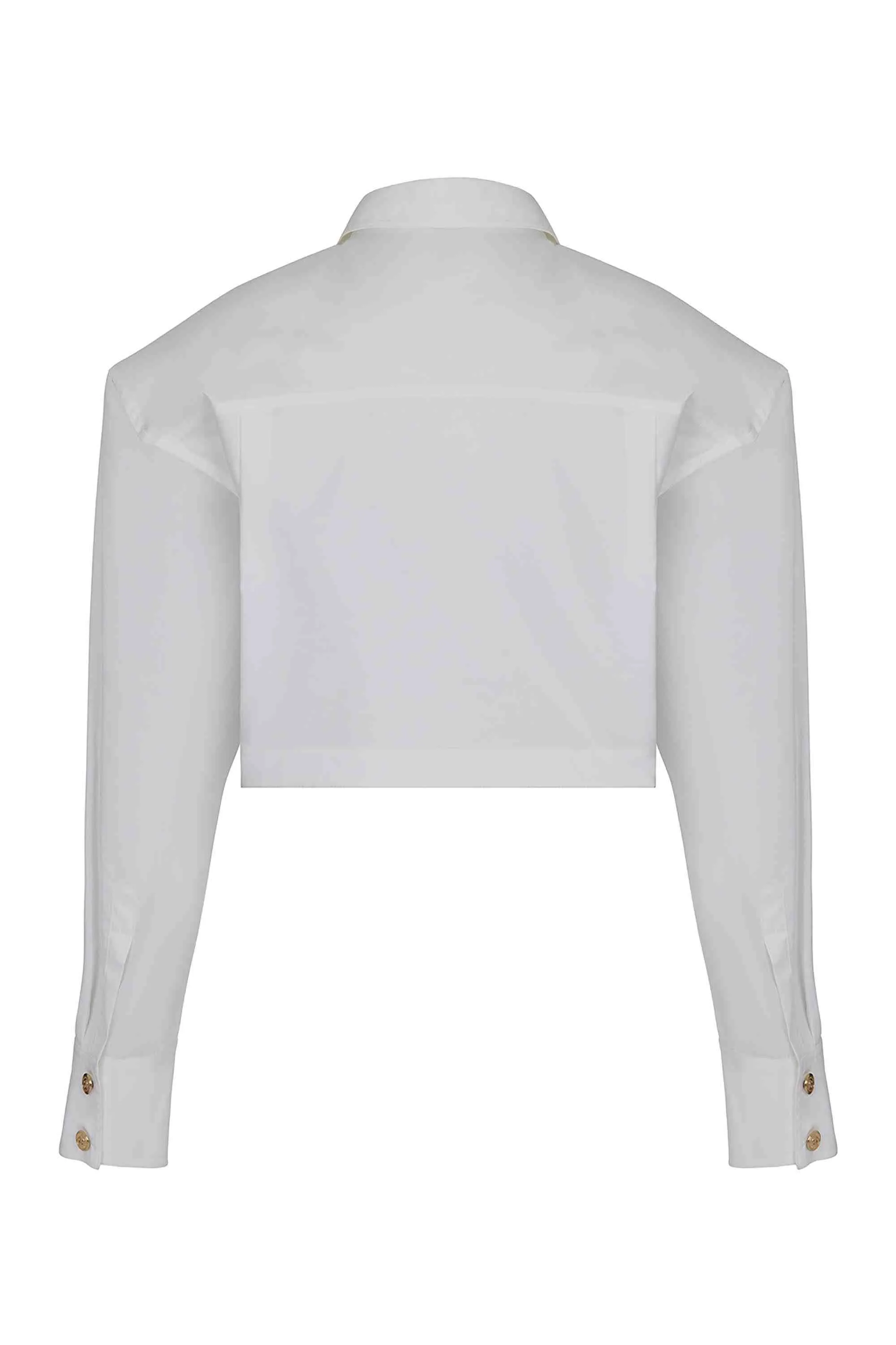 Cropped Shirt With Shoulder Pads (Final Sale)