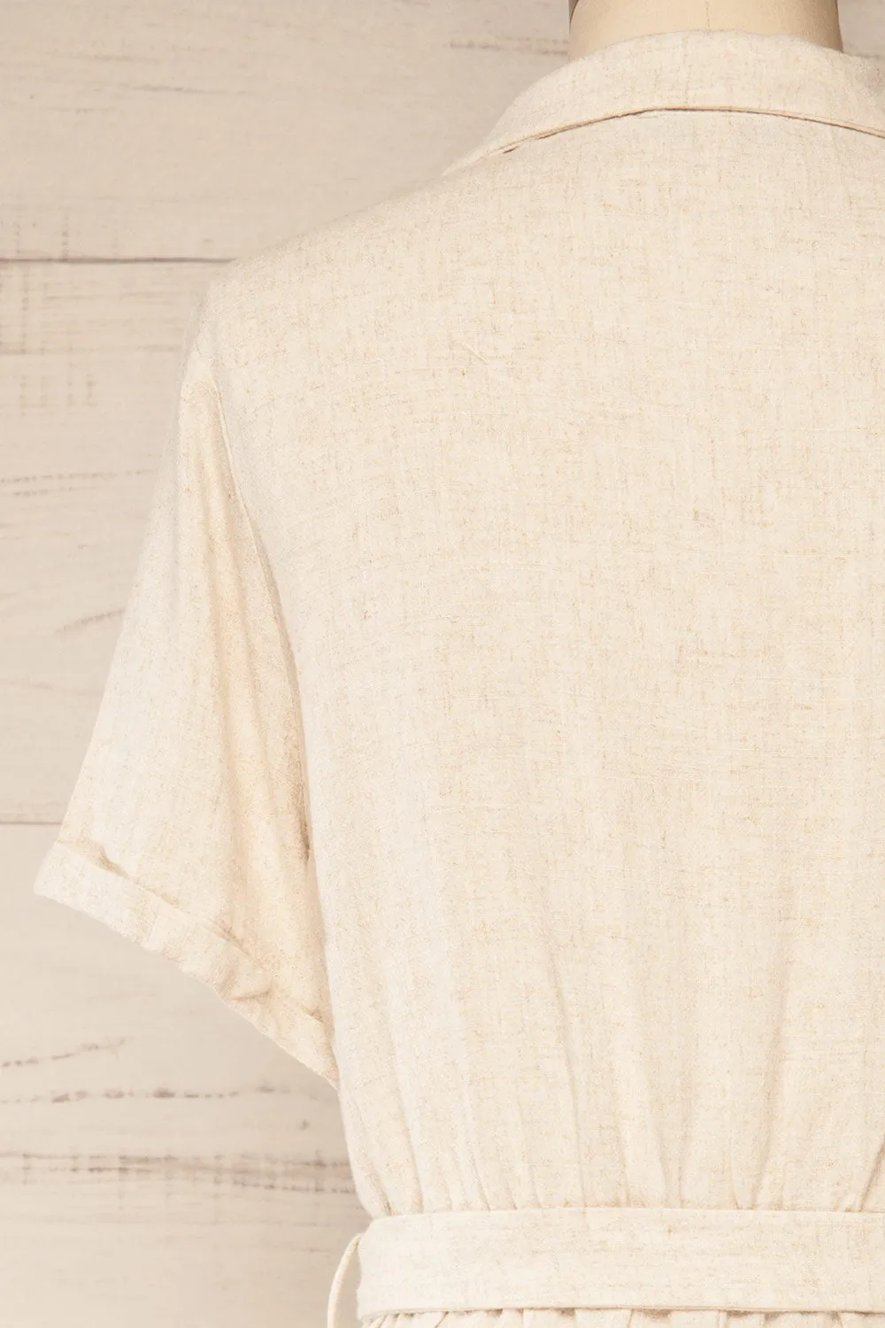 Dobraga Beige | Utility Romper w/ Belt