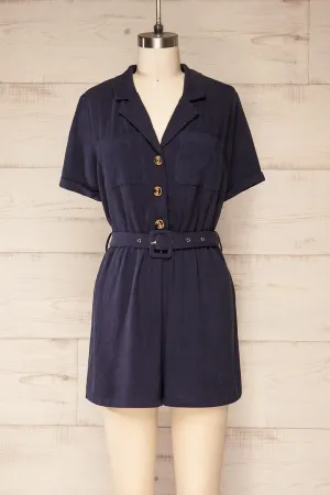 Dobraga Navy | Utility Romper w/ Belt
