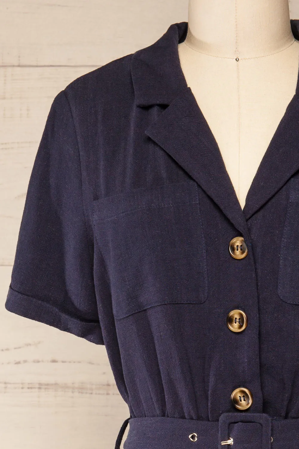 Dobraga Navy | Utility Romper w/ Belt