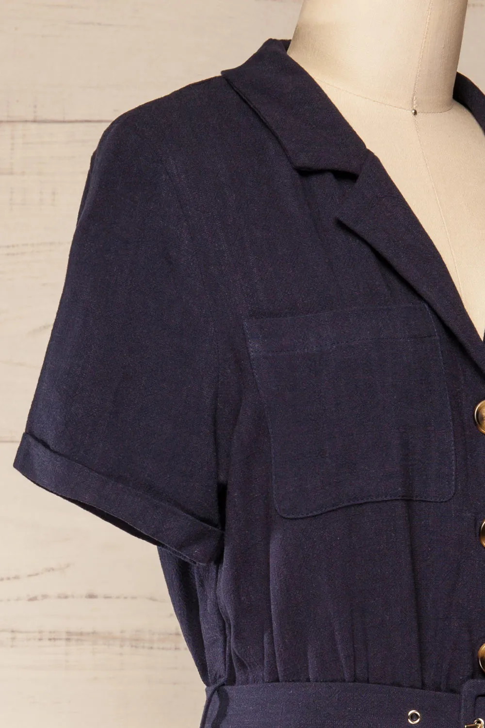 Dobraga Navy | Utility Romper w/ Belt