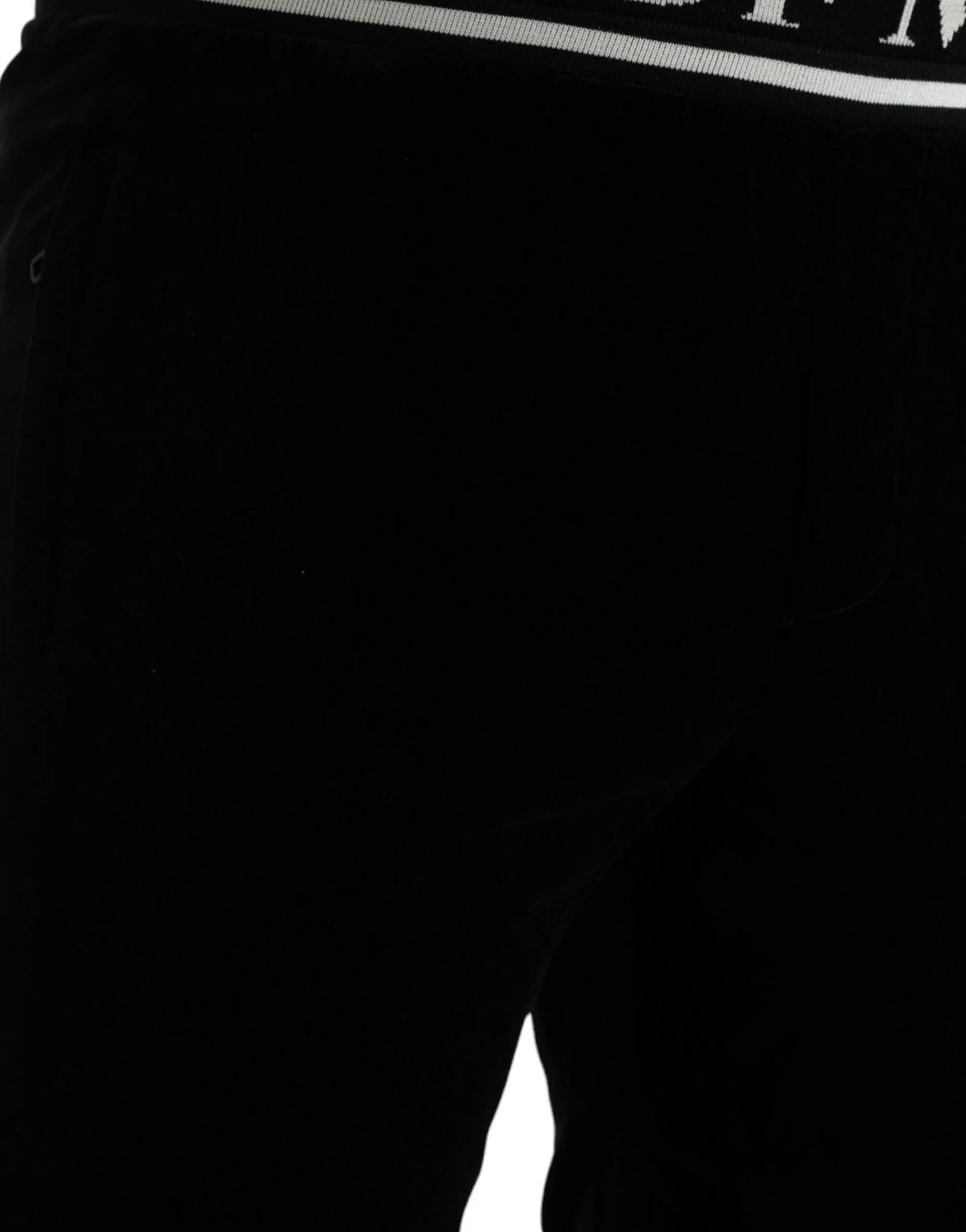 Dolce & Gabbana Black Velvet Stretch King Royals Jogger Pants