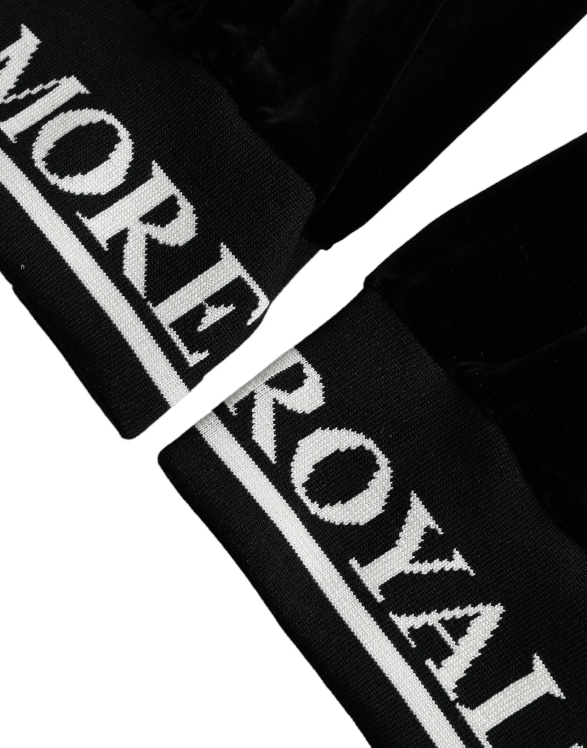 Dolce & Gabbana Black Velvet Stretch King Royals Jogger Pants