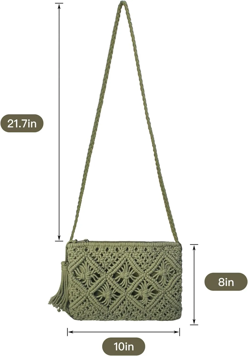 Eiyye Boho Crocheted Purses: Summer Beach Crossbody and Boho Shoulder Bags with Tassel