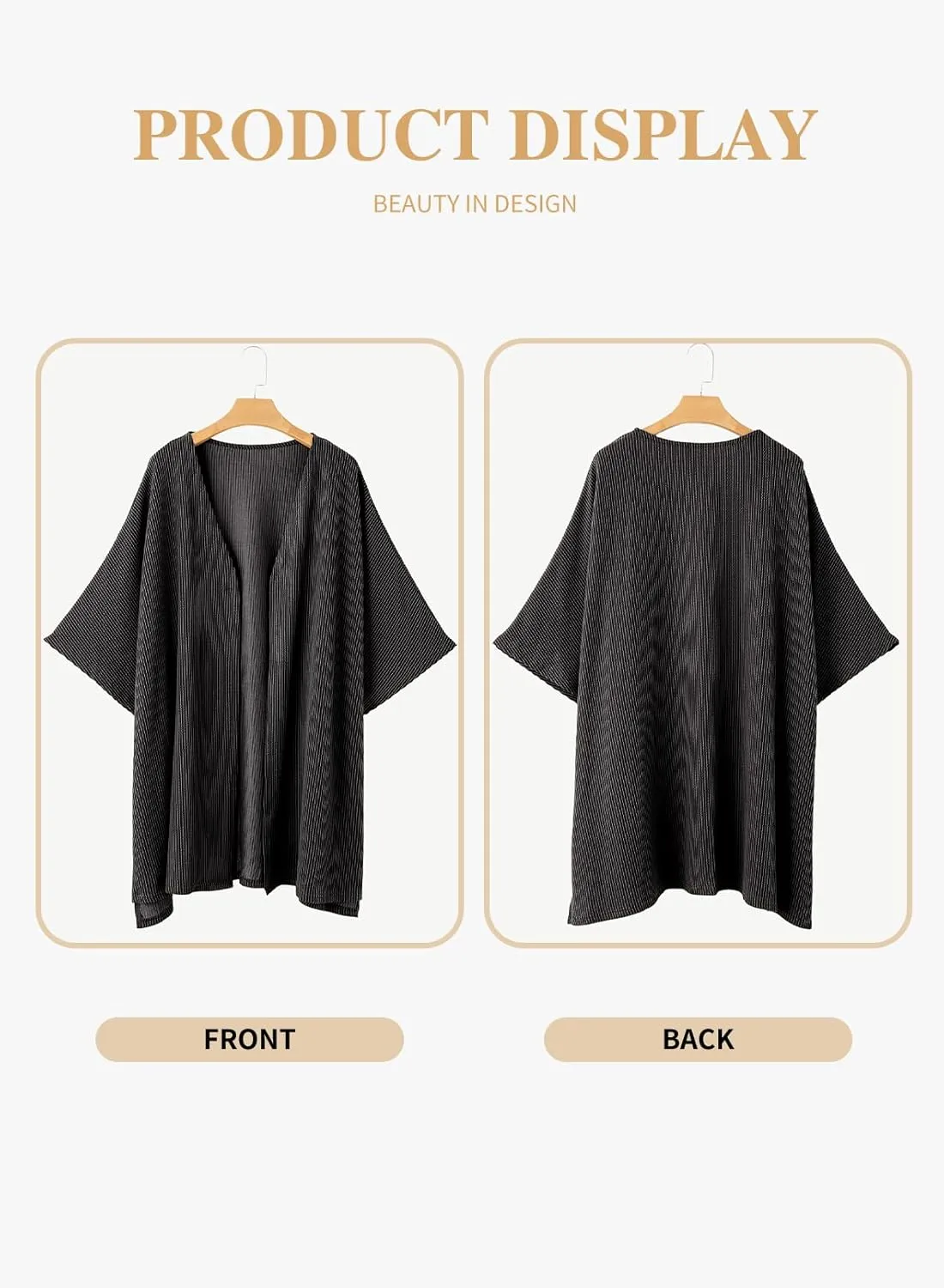 Eytino Women Plus Size Lightweight Cardigan Half Sleeve Ribbed Knit Kimono Cardigans Tops(1X-5X)
