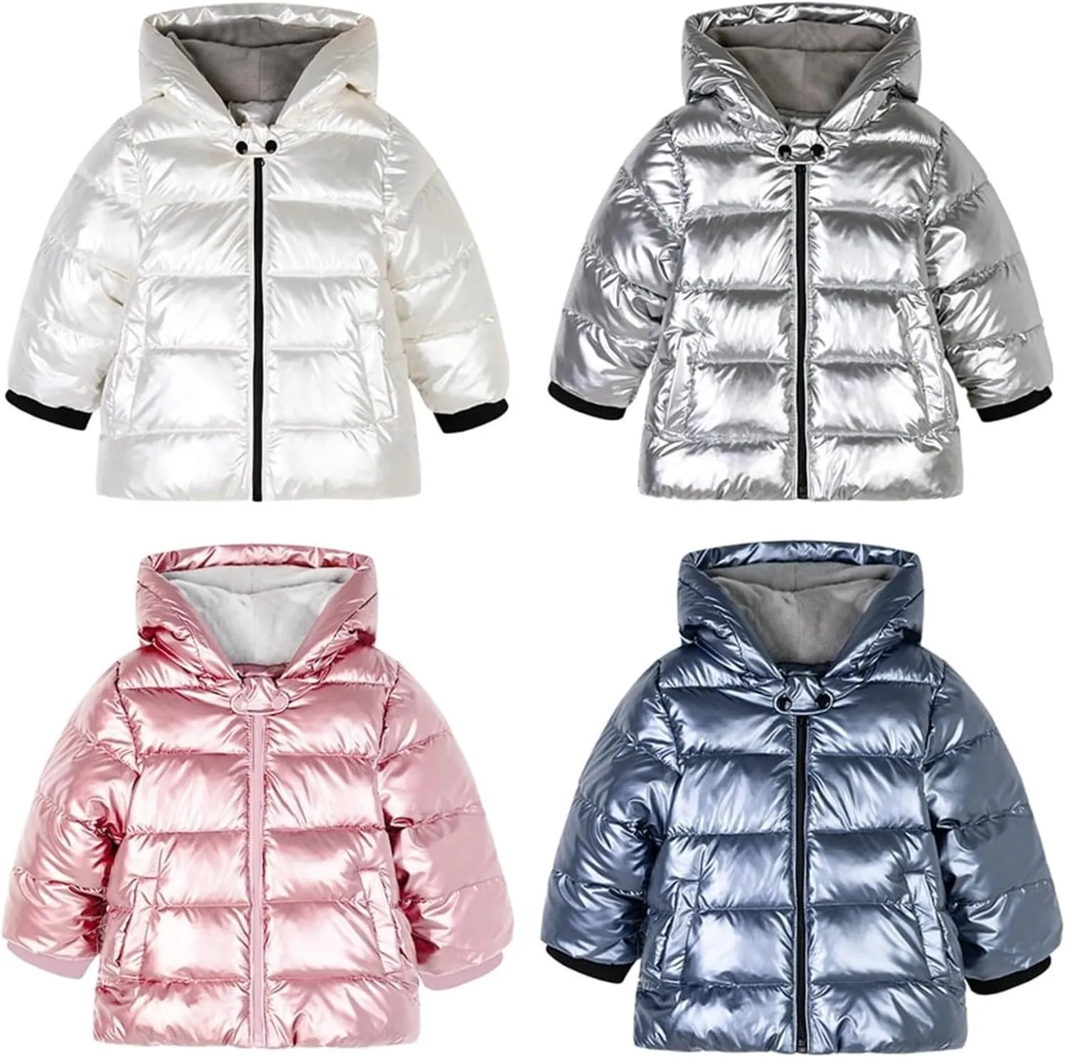 Fall Winter Coats for Toddler Boys Little Girls 3D Dinosaur Print Winter Hooded Snow Jackets Puffer Jacket