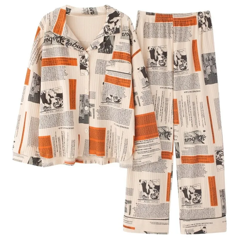 Fashion Sleepwear Womens Cotton Pijamas