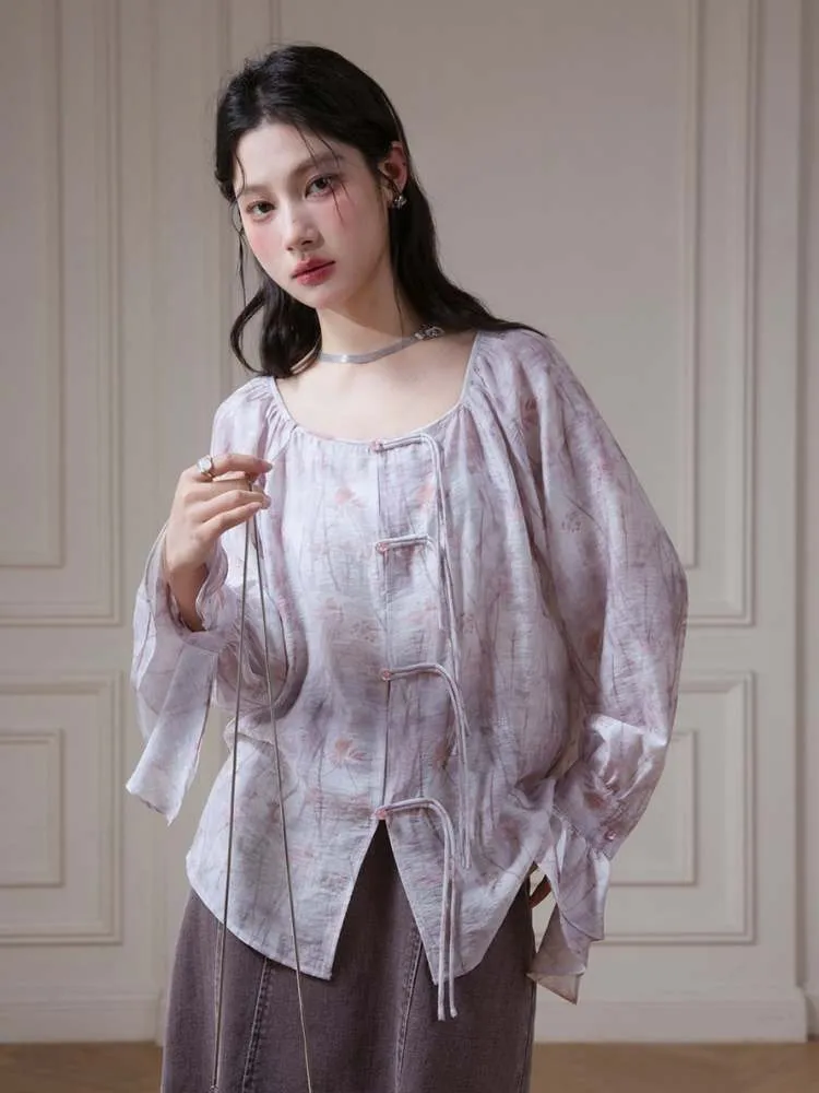 Floral Layered Sleeves Shirt【s0000007884】