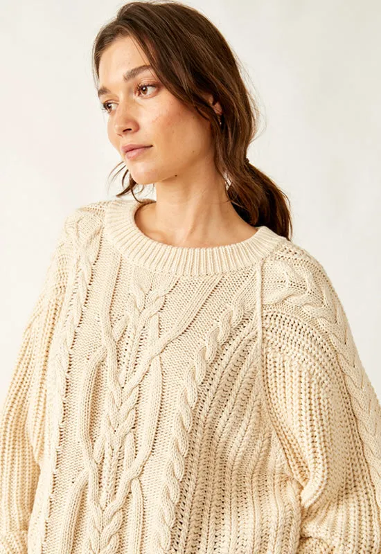 Free People - Frankie Cable Sweater Ivory