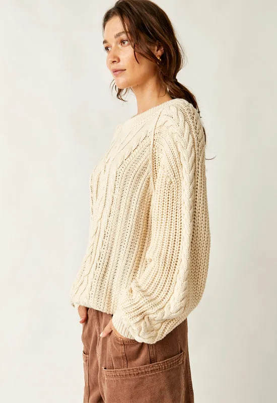 Free People - Frankie Cable Sweater Ivory