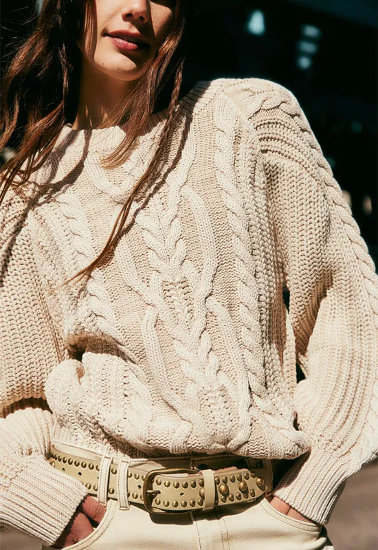Free People - Frankie Cable Sweater Ivory