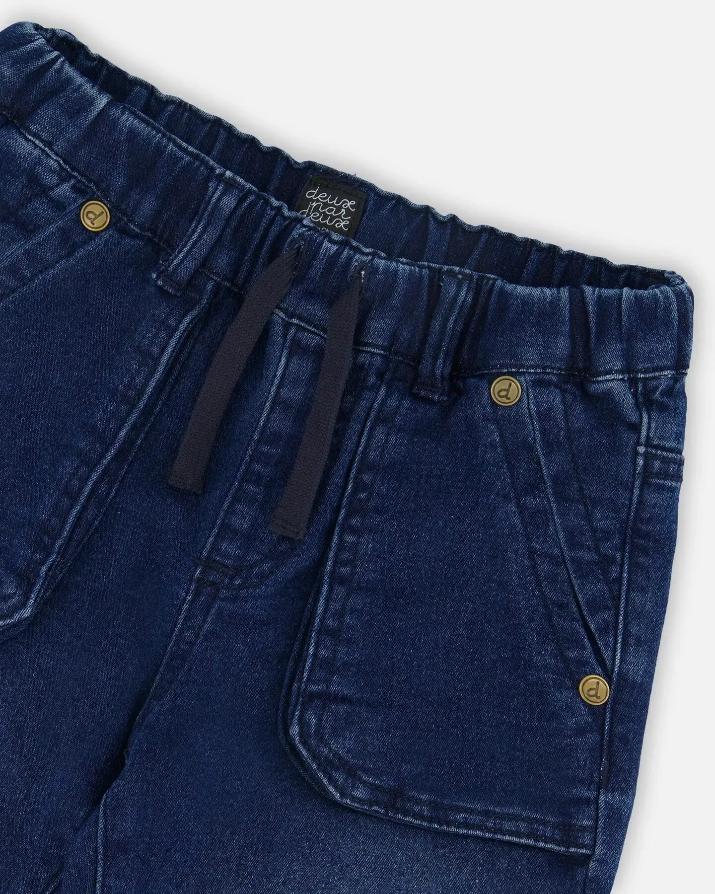French Terry Denim Jogger Pant Dark Denim Blue