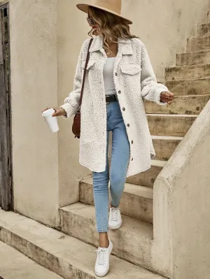 Friede | Stylish long wool fleece coat
