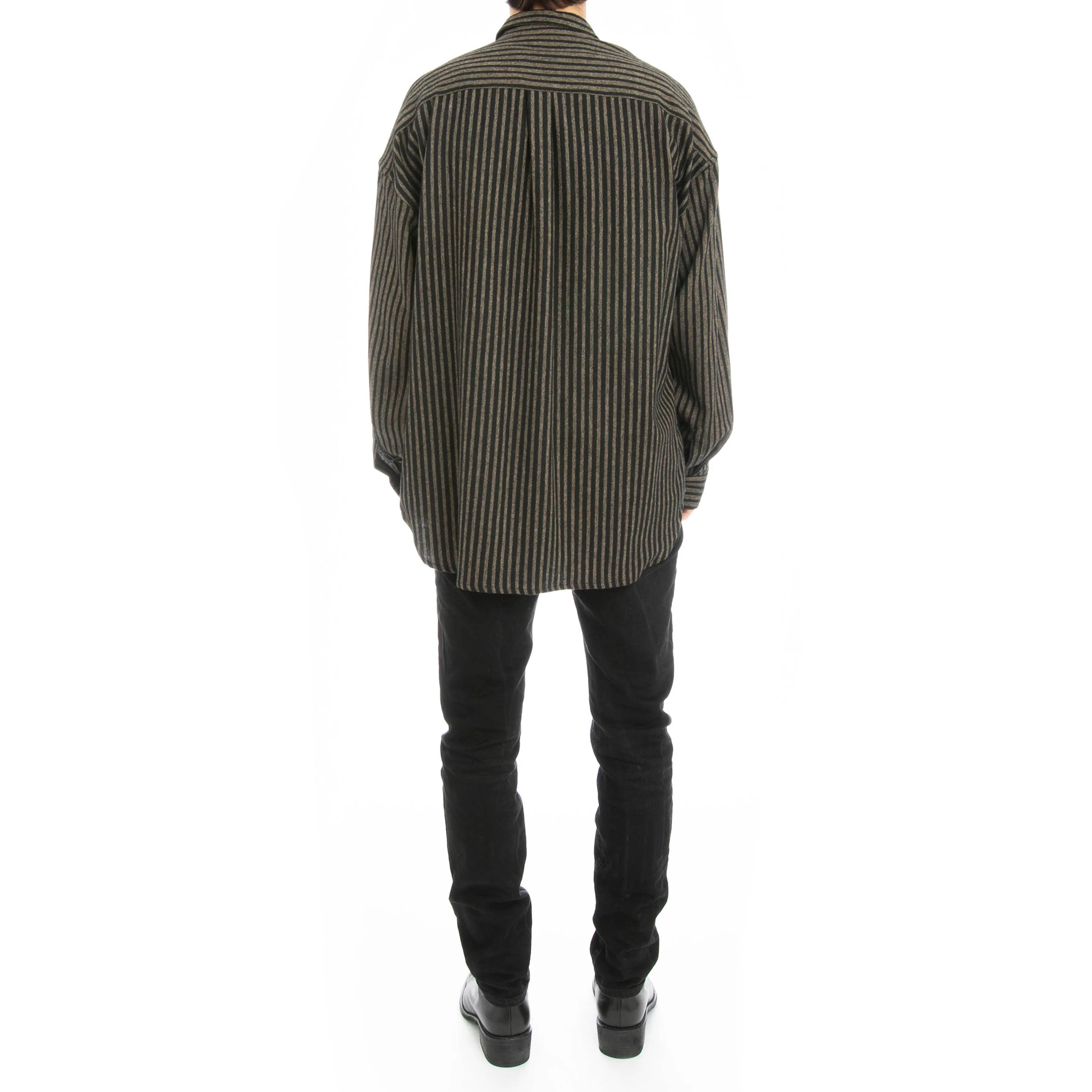 FW14 Striped Brown Fleecewool Shirt