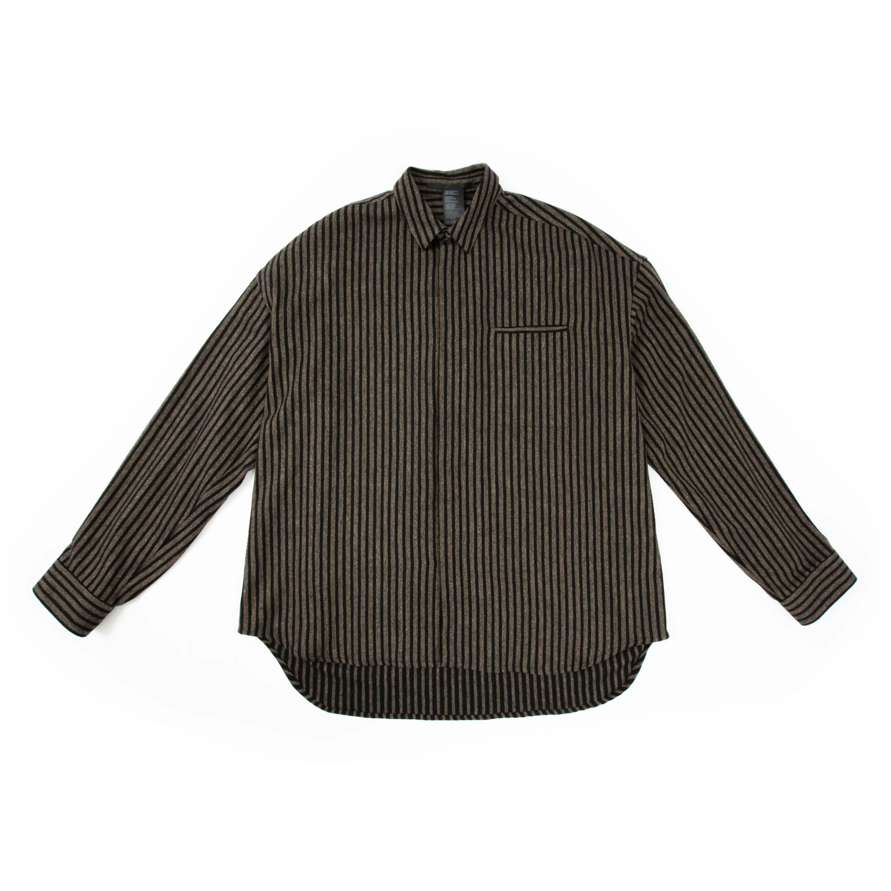 FW14 Striped Brown Fleecewool Shirt