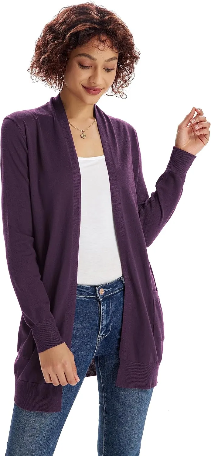 GRACE KARIN Women Lightweight Cardigan Sweaters with Pocket Long Sleeve Shrugs