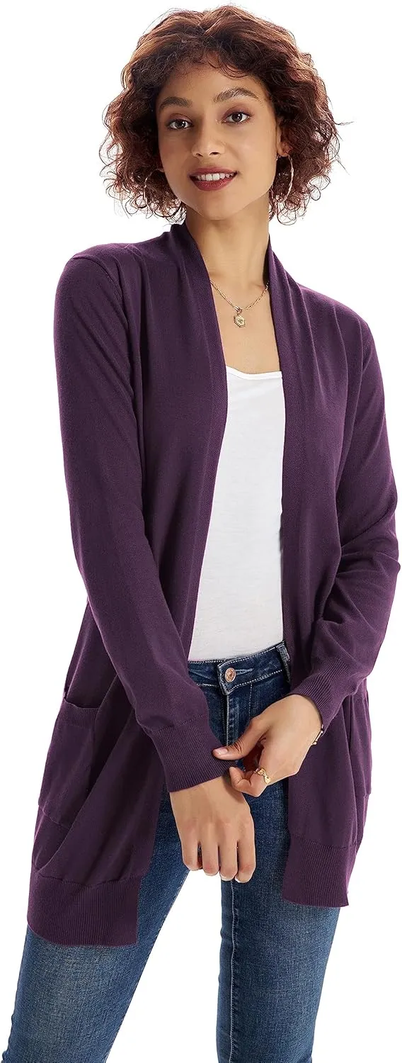 GRACE KARIN Women Lightweight Cardigan Sweaters with Pocket Long Sleeve Shrugs