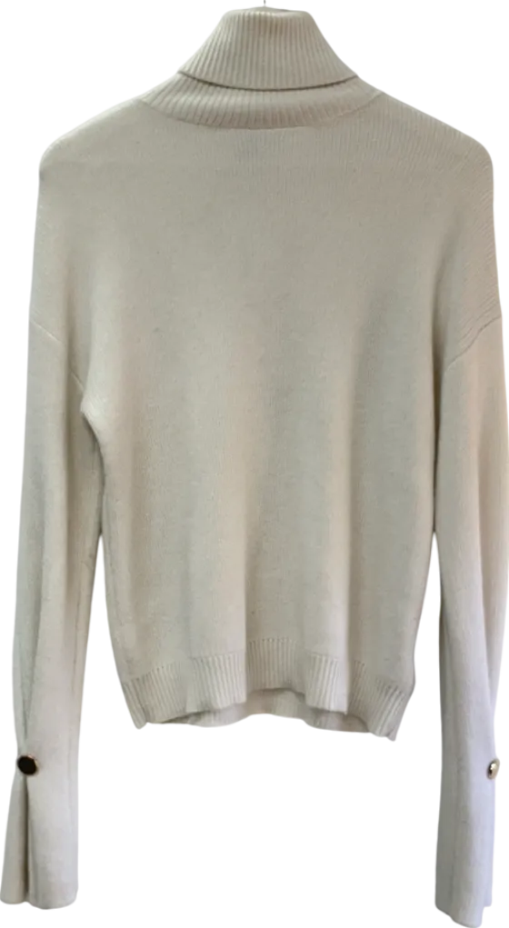 Karen Millen White High Neck Knitted Jumpers UK S