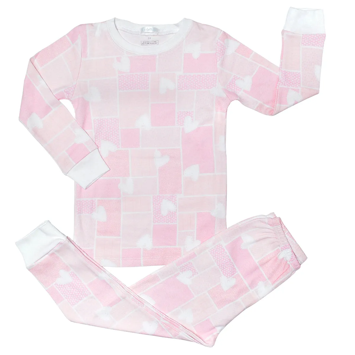 Kids Hearts Patch Printed Pajama | Girl