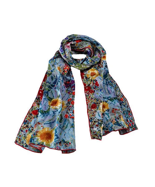 Klimt Flower Garden Silk Scarf