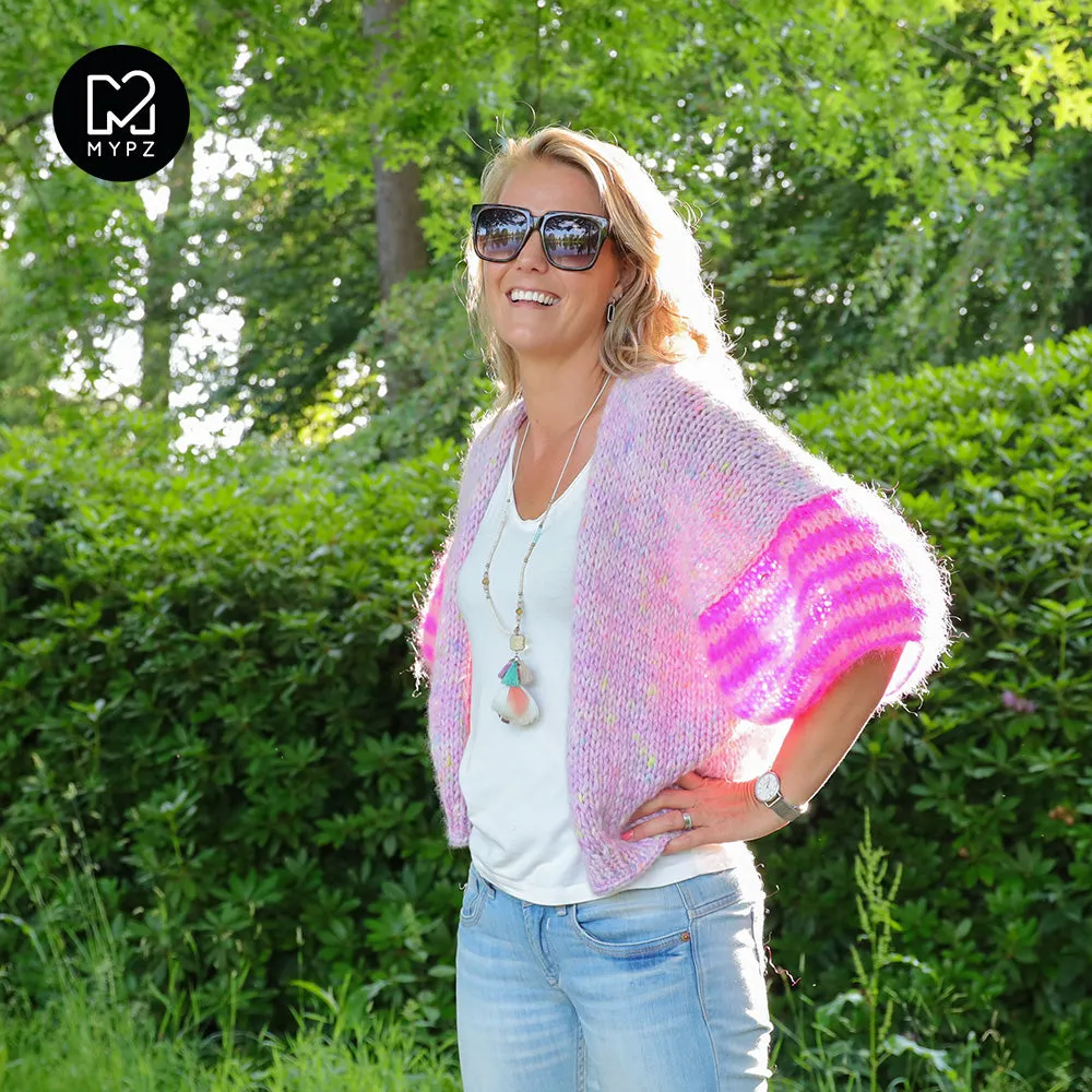 Knitting kit – MYPZ short Alpaca-Mohair Cardigan Adorable No10 (ENG-NL)