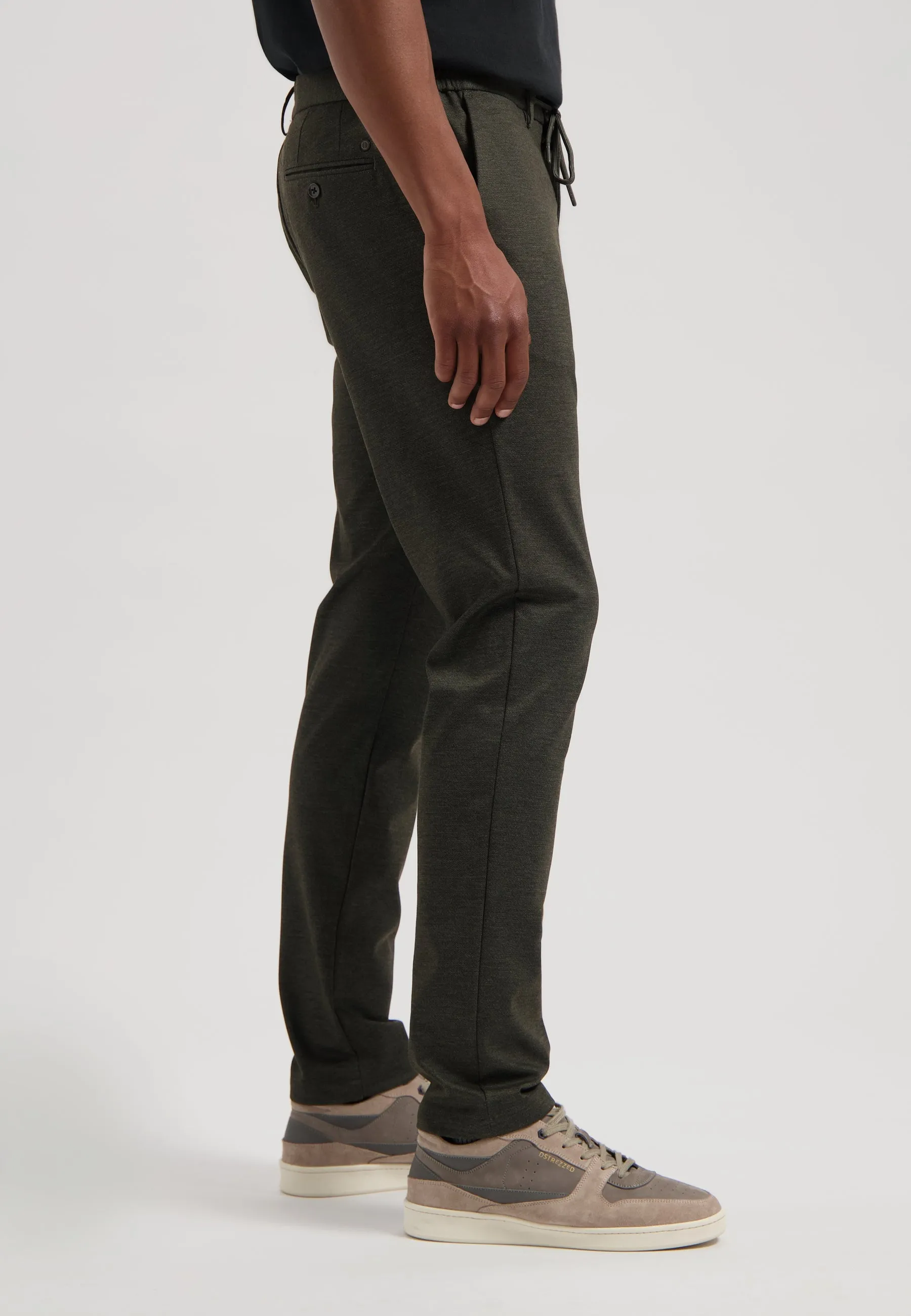 Lancaster Tapered Jogger Pattern Sweat Pant in Dark Army