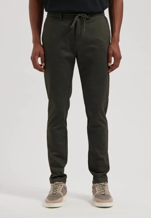 Lancaster Tapered Jogger Pattern Sweat Pant in Dark Army