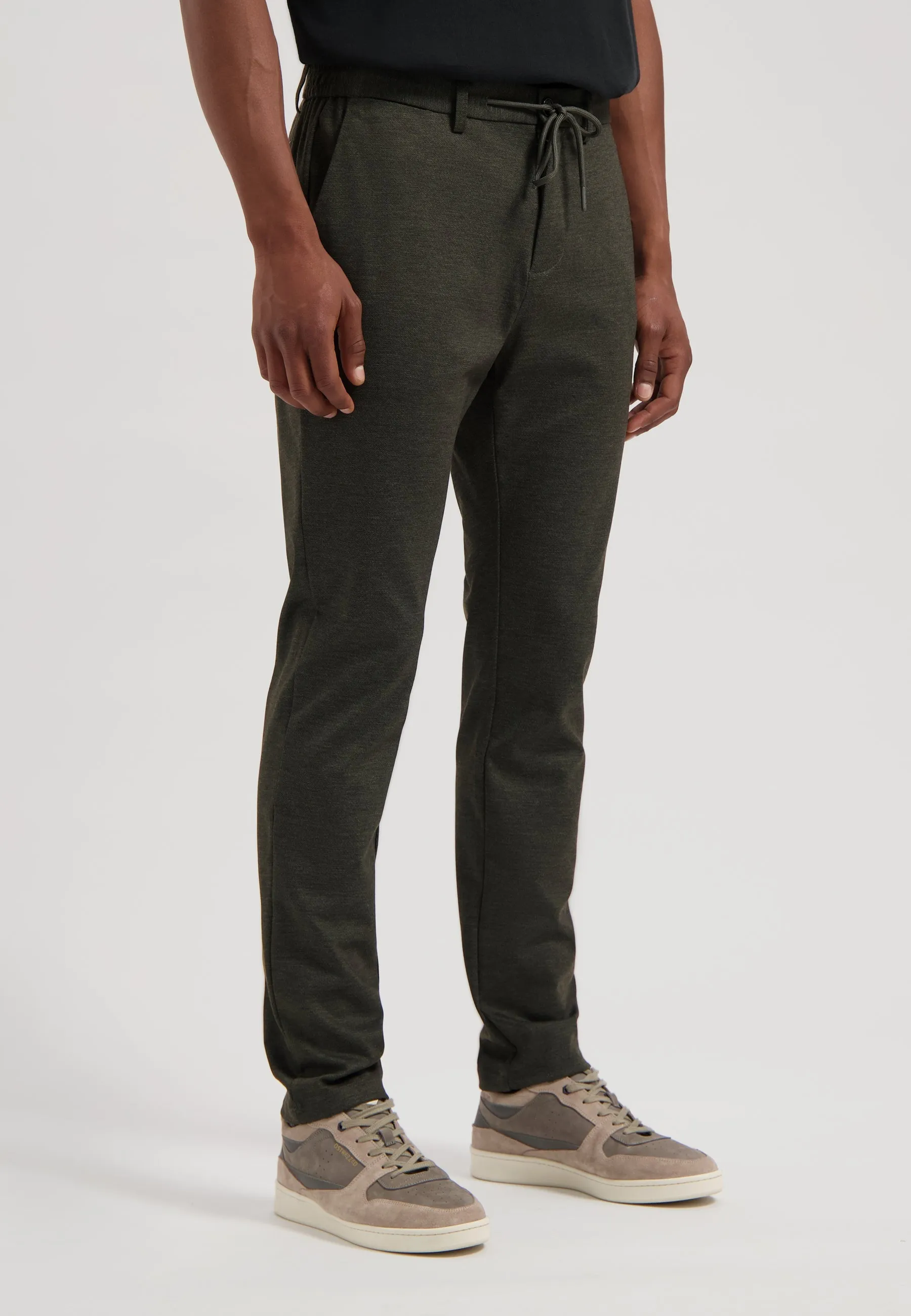 Lancaster Tapered Jogger Pattern Sweat Pant in Dark Army