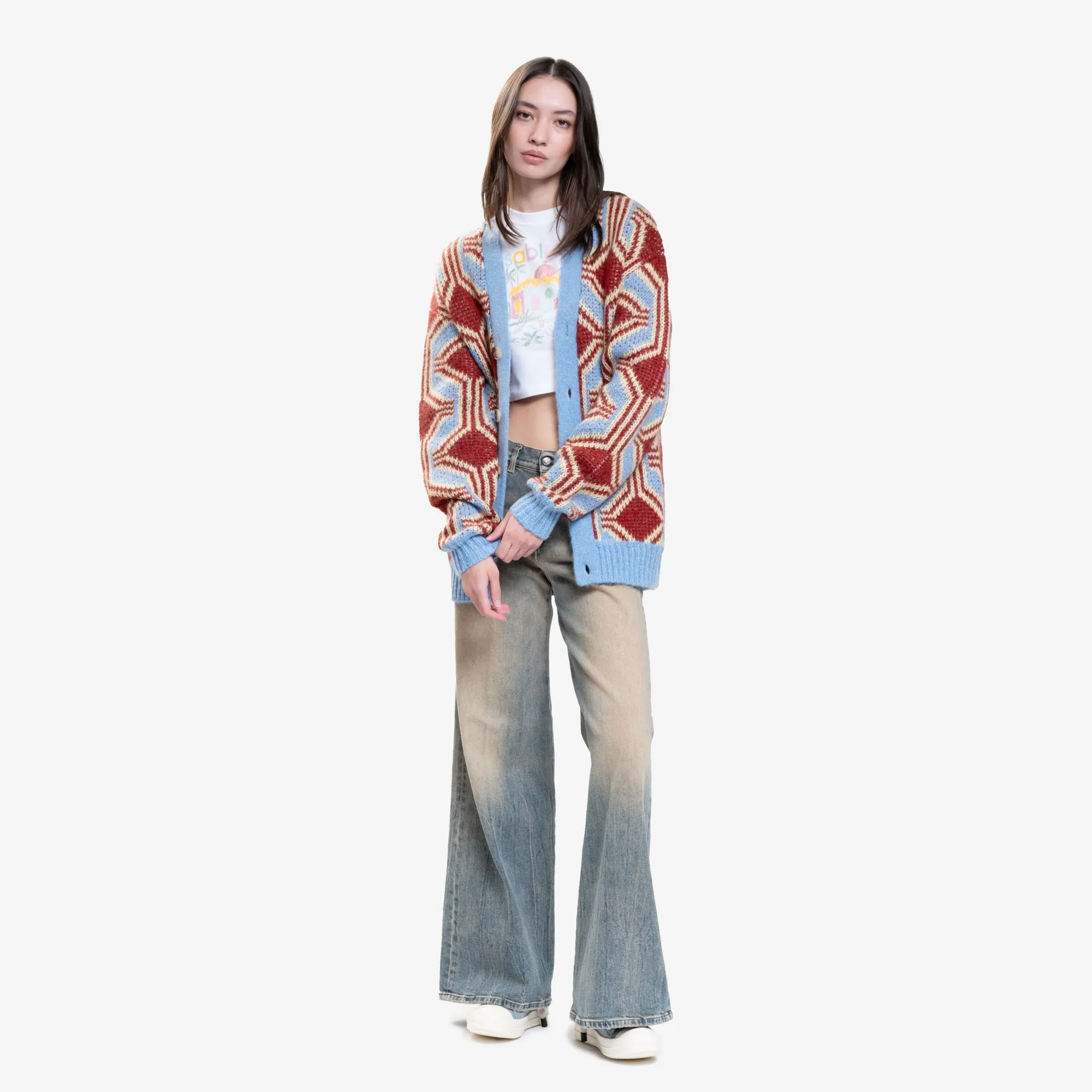 Le Cardigan Mohair Geometrique