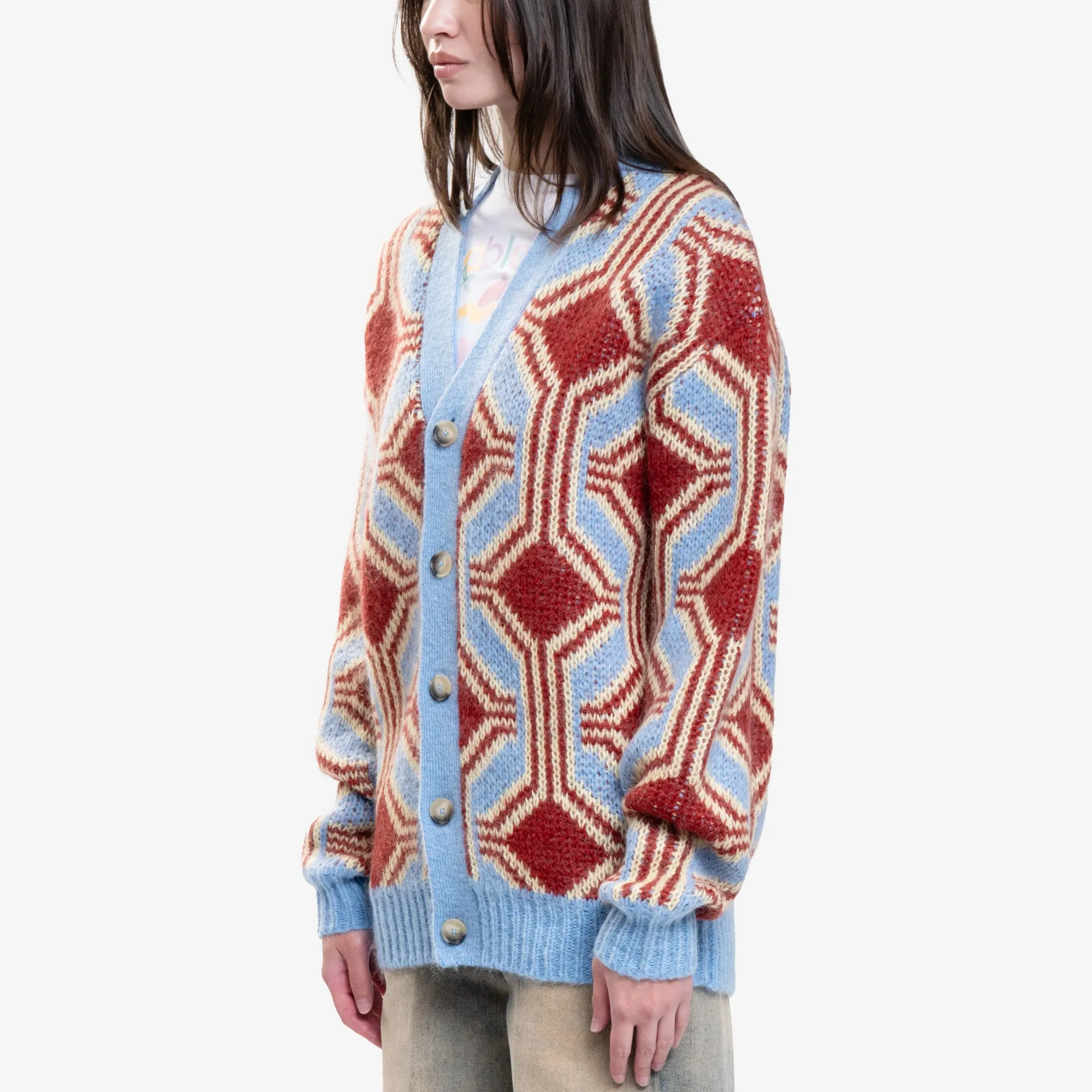 Le Cardigan Mohair Geometrique