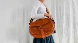 Leather Bag. Adjustable Strap. Sparkly Tassels!