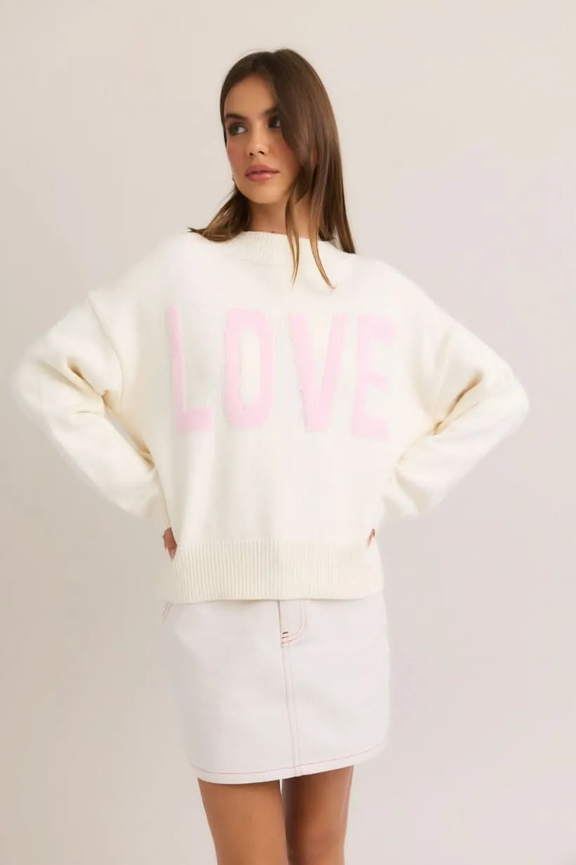 LOVE sweater-White