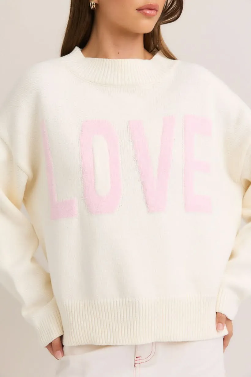 LOVE sweater-White