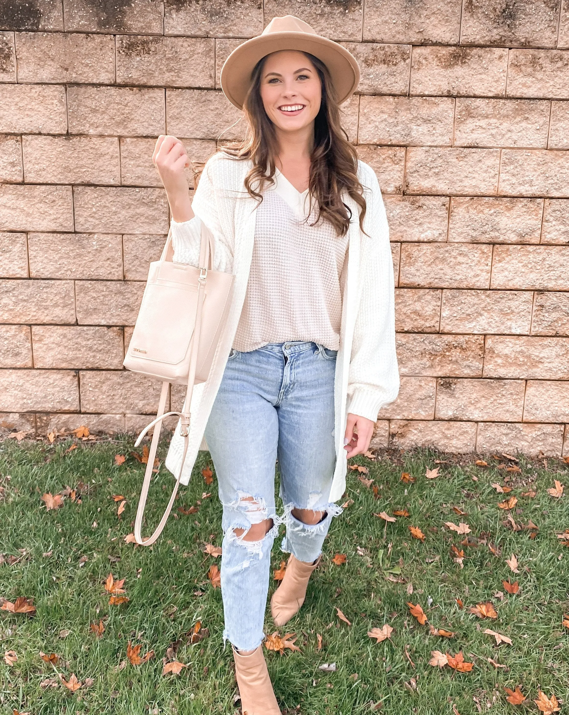 MEROKEETY 2023 Chunky Knit Lantern Sleeve Cardigan